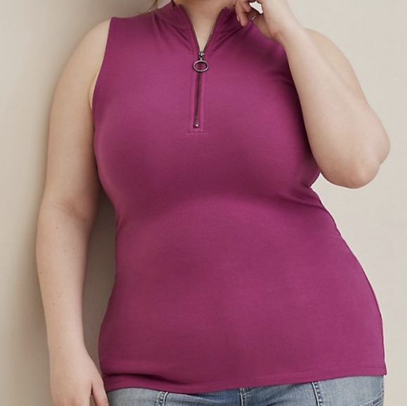 NWT Torrid Foxy Mock Neck Zip Up Tank Size 3 - Picture 1 of 4